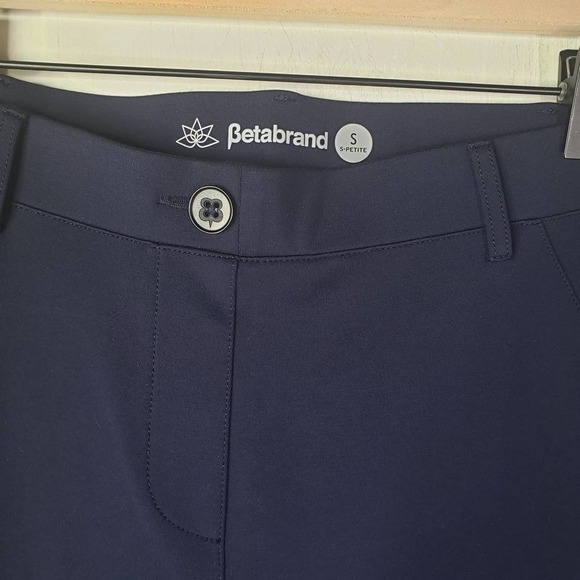 Betabrand Bootcut Pants Trousers SP Small Petite Navy Blue Career Comfort - Picture 3 of 8